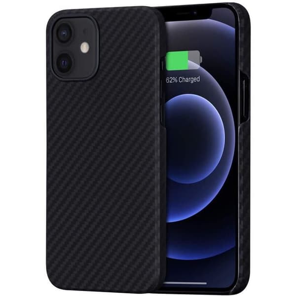 Coque - E.F.Connection - för iPhone 13 Pro Max - Silikon TPU - Ultratunn - Kolfiber Svart