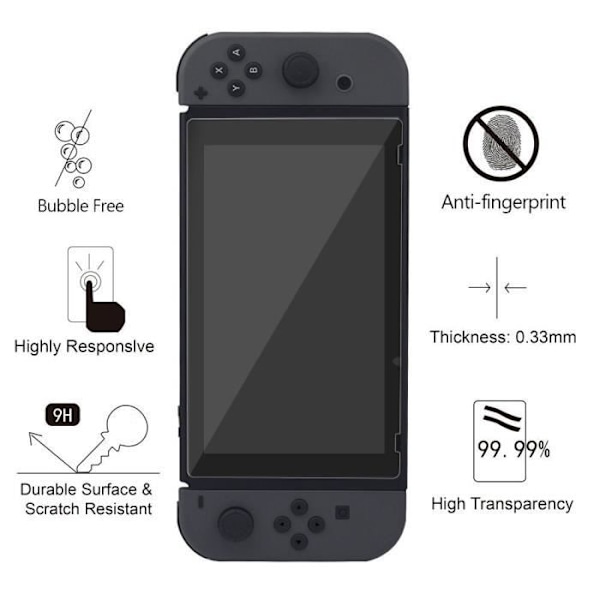 2st Nintendo Switch skyddsfilm, Nintendo Switch skärmskydd Ultraresistent härdat glas 9H hårdhetsglas skärmskydd
