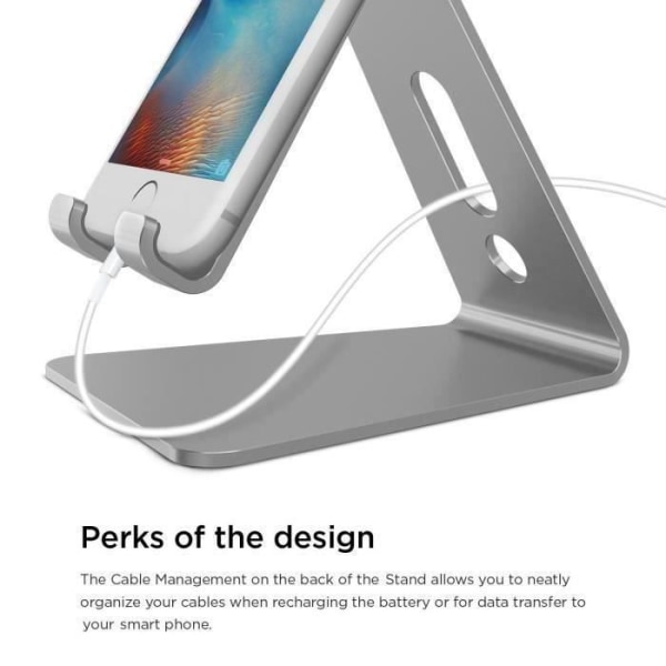 Mobiltelefonhållare, Bordshållare för E-läsare, iPhoneX87 Samsung S8N8 Nintendo Switch grå aluminium