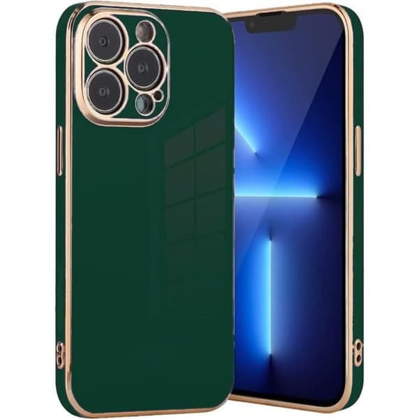 Skydds skal - E.F.CONNECTION - för iPhone 13 Pro - Mörkgrön - Mjuk - Repfria Midnattsgrönt
