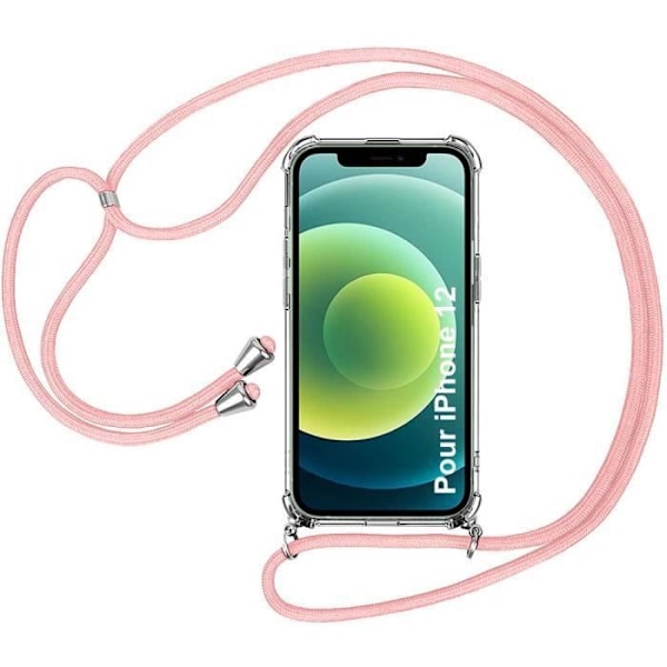 Skyddsfodral - E.F.CONNECTION - iPhone 12 - Mjuk - Repeller - Rosa Snodd Transparent-rosa