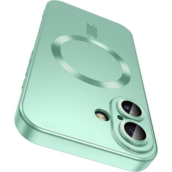 Skyddsask - E.F.Connection - för iPhone 17 - Flytande silikon med magnetring - Grön Grön