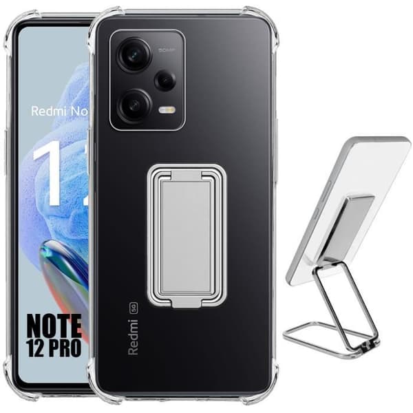 Coque - E.F.CONNECTION - För Xiaomi Redmi Note 12 Pro 5G - Silikon Slim - Transparent - Justerbart Stöd Transparent