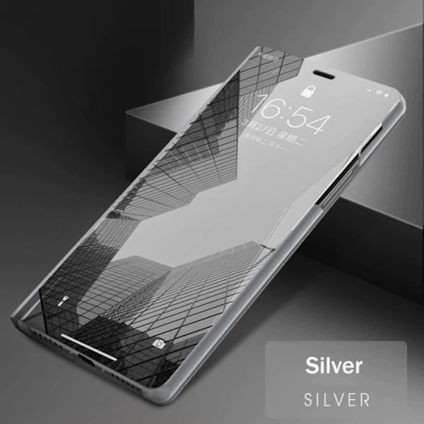 Skyddsfodral för iPhone 11 Pro - E.F.CONNECTION - Set med 2 härdade glasögon - Silver - Soft Smart View Silver