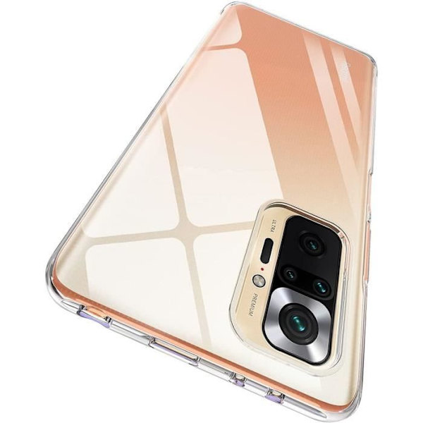Skyddsskal för Redmi Note 10 Pro 5G - E.F.CONNECTION - Mjuk - Transparent - Härdat Glas Transparent