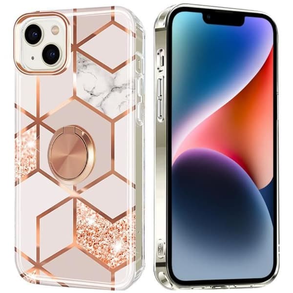 Skyddsomslag - E.F.CONNECTION - för iPhone 14 - Rosa silikon - Stöt absorberande - Stödramme Rosa