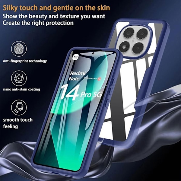 Skyddsfodral för Xiaomi Redmi Note 14 Pro Plus 5G, Heltäckande Skydd - Mörkblå - EF Connection marinblå