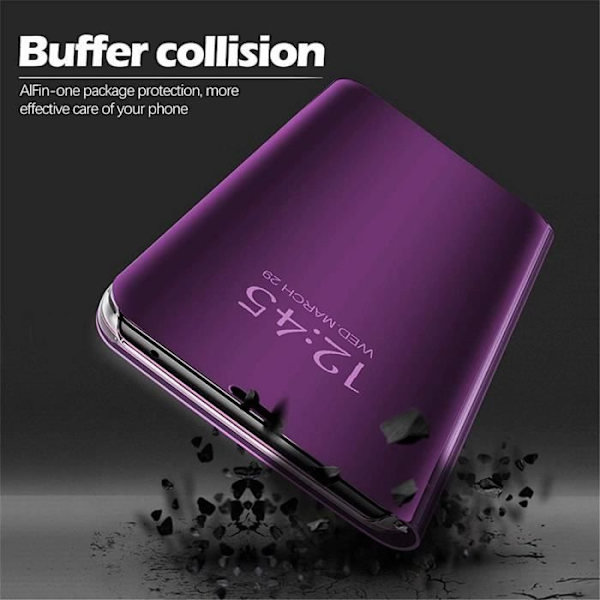 Cover til iPhone 12 Mini (5,4") Intelligent Smart View Protection For- og bagside Lilla Lila