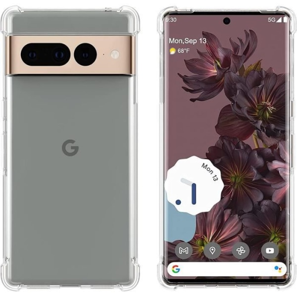 Skyddande skal för Google Pixel 7 Pro - E.F.CONNECTION - 4 hörn förstärkta med högkvalitativ silikon Transparent Transparent