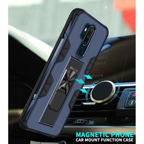för Xiaomi Redmi Note 8 Pro Fodral med skärmskydd och stöd, hållbart stötsäkert rustning för magnetisk bilhållare.