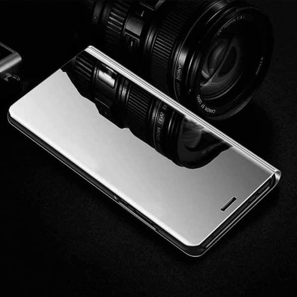Coque Xiaomi Redmi 9C (NFC) - Smart Case - Miroir av plätering - Silver - Hård - Klaff Pengar