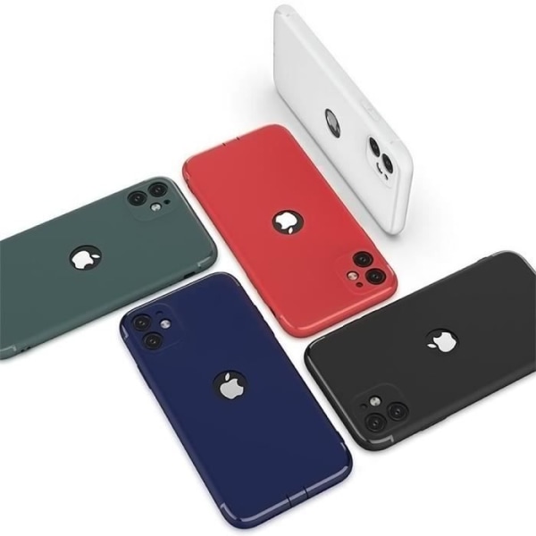 PACK Fodral för iPhone 13 (6,1") Matt Elegant halvvit design + 1 härdat glas Halvvit