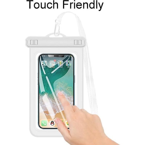Vandtæt etui til iPhone 11 Pro Max XS X XR 8 Plus 7 Plus 6s Plus - Pack-2 Vandtæt etui Halvtransparent
