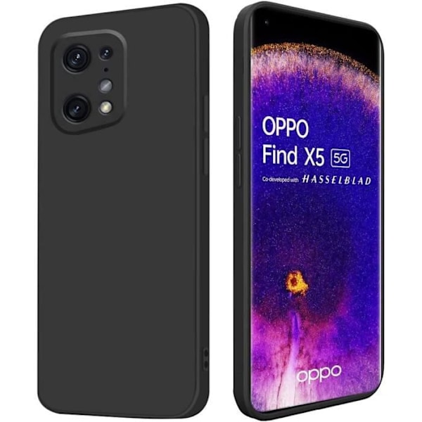 Blødt sort silikonebeskyttelsesetui til OPPO Find X5 - E.F.CONNECTION Svart
