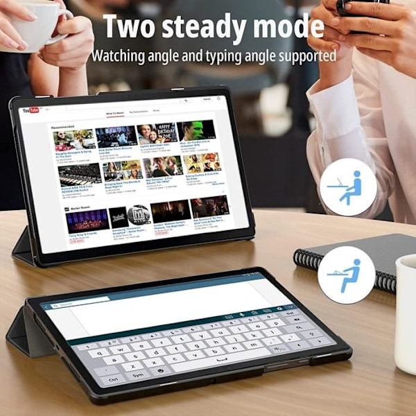 Coque Tablet - til Samsung TAB A8 - Sort Cover - Støttefunktion - Automatisk Standby-Vækning Svart