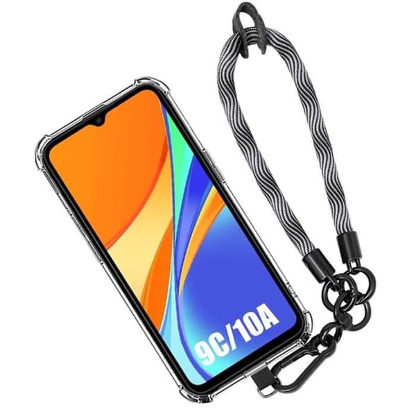 Coque - Xiaomi - Redmi 10A/9C - Stöttålig skydd - Avtagbart armband - Grå Grå