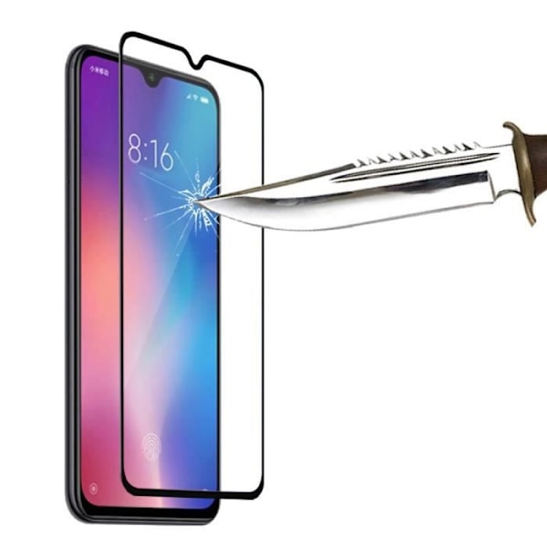 Skærmbeskytter - VCOMP - Xiaomi Mi 9 SE - Hærdet glas - Sort - Pakke med 2 SVART