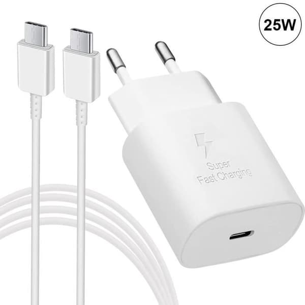 Snabbladdare 25W - realme - USB-C - Kabel 1M - Kompatibel med realme 9 Pro - Vit Vit