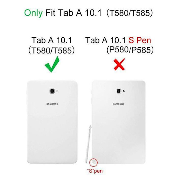 Cover Cover - XUNYLYEE - Samsung Galaxy Tab A 10.1" - PU læder - Sort - Optimal beskyttelse Svart