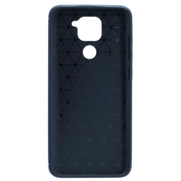 Sort blødt etui til Xiaomi Redmi Note 9 børstet kulstofeffekt Svart