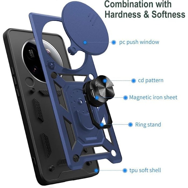 Coque för Xiaomi 15 Ultra - Förstärkt Stötabsorberande Skydd med Repbegränsande Kameraskydd - Marinblå marinblå