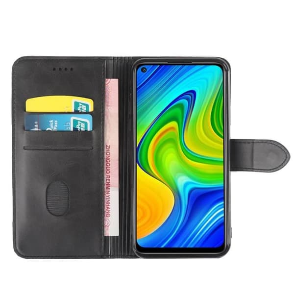 Coque - RASENA - Xiaomi Redmi Note 9 - PU-läder - Flexibel - Magnetisk Svart