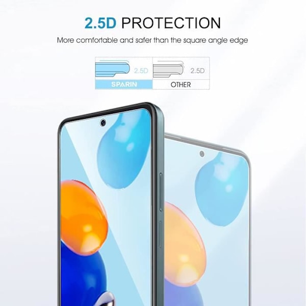 Skyddsfilm - Advansia - Xiaomi Redmi Note 11 - Härdat glas - 9H skydd - Bubblafritt [X3] Bitar