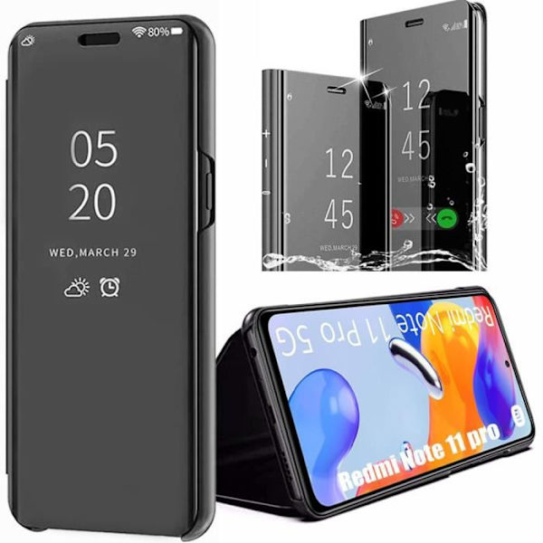 Coque - Redmi - Note 11 Pro - Sort - Spejl effekt - 360 Graders Beskyttelse Svart