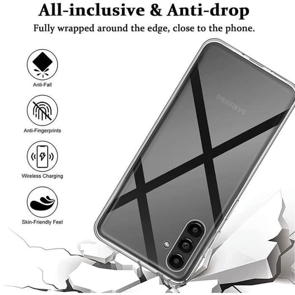 Skyddsfodral för Samsung Galaxy A54 - E.F.CONNECTION - Förstärkt silikon - 2 härdade glas ingår - Transparent Transparent