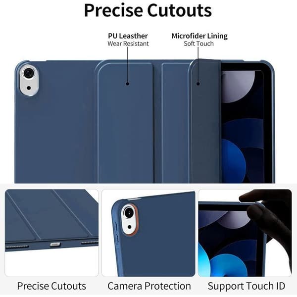 Coque + Härdat Glas - för iPad Pro 11 Tum - Marinblå - Stötresistent - Fällbart Stöd - Kompatibel 2018-2022 marinblå