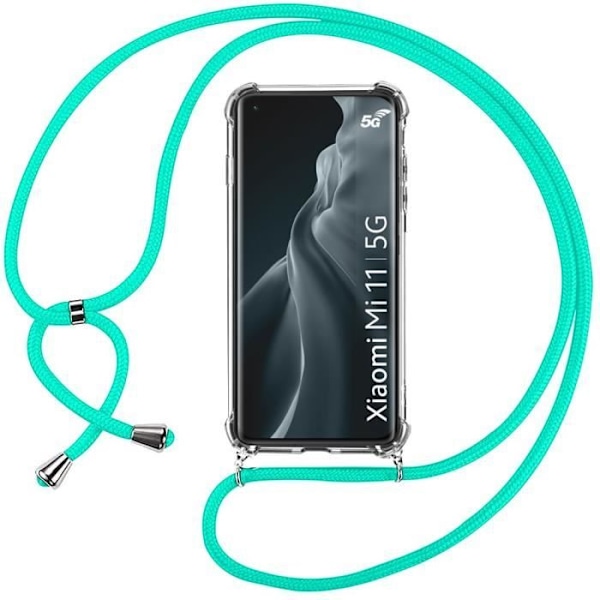 Coque - E.F.Connection - Mi 11 - Transparent - Flexibel - Justerbar Grön Snodd Transparent-Grön