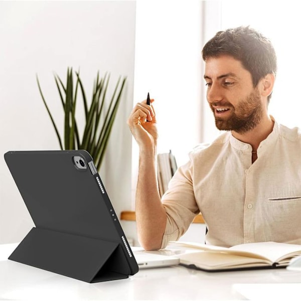 Coque til iPad Air 13 Tommer (2024/2025) / iPad Pro 12,9" (2018/2020/2021/2022) Stødabsorberende Beskyttelse med Automatisk Søvn/Vække - Sort Svart