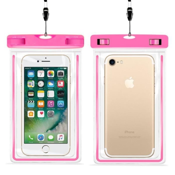 Vandtæt telefontaske til iPhone XS MAX, XR, XS, X, 8, 8 Plus, iPod Touch 5, Touch 6 - pink