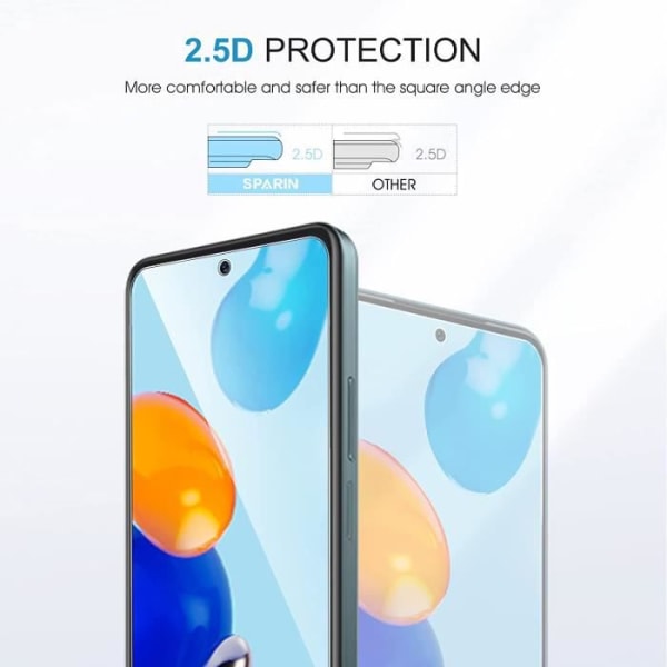 Skyddsfilm - Advansia - Xiaomi Redmi Note 11 - Härdat glas - 2 delar - Reptålig [X2] Bitar