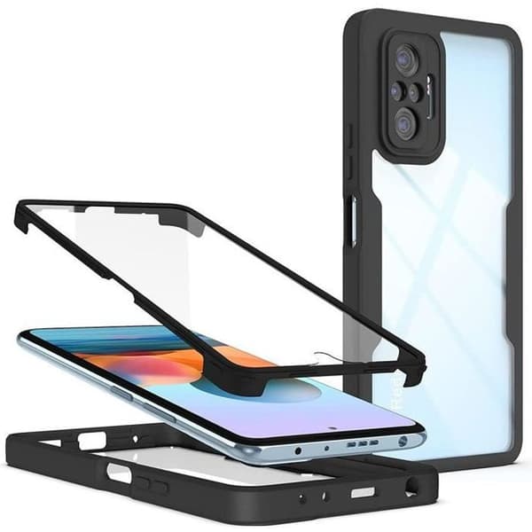 Coque - E.F.CONNECTION - för Redmi Note 10 Pro 4G - 360 Graders Skydd - Förstärkt Kant - Transparent Transparent