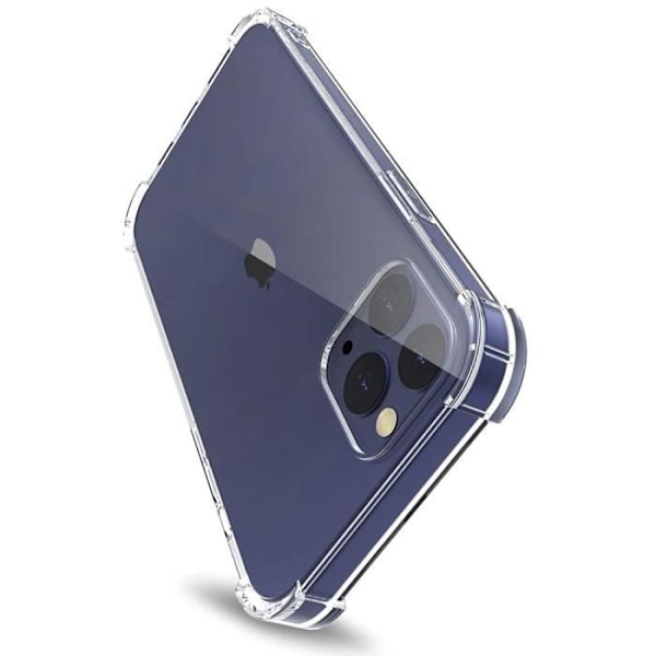 Skyddshölje - E.F.CONNECTION - för iPhone 12 - Förstärkt bumper - Rep-skydd - Kristallklar - Transparent Transparent
