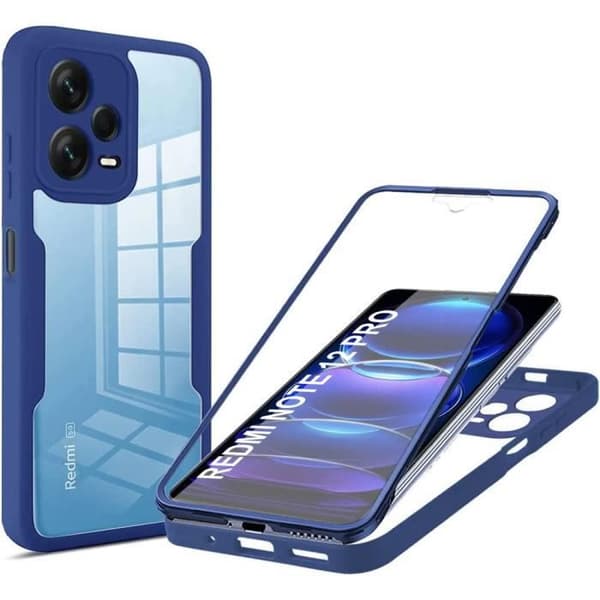 Coque - Xiaomi - Redmi Note 12 Pro 5G - 360 Graders Skydd - Stötsäkert - Hårt marinblå