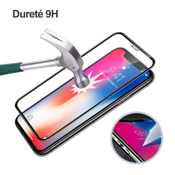 Härdat glas - iPhone XR - 2Pack - Svart - 3D Full täckning - 9H hårdhet Svart