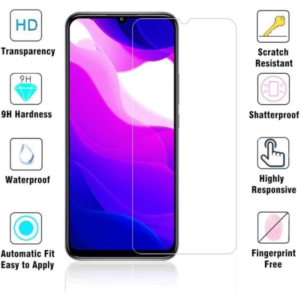 Skærmbeskyttelsesglas til Xiaomi Mi 10 Lite Unbreakable hærdet glas sæt af [X2] hærdet glas