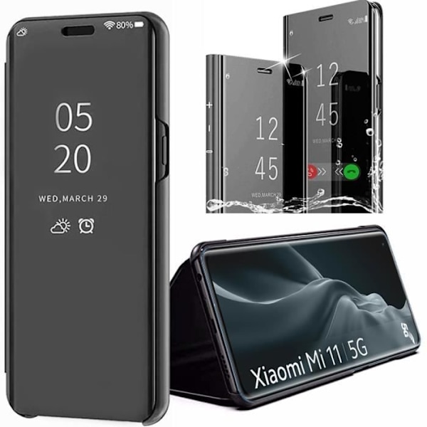 Skyddsfodral till Xiaomi Mi 11 Mirror Effect Translucent Window - Svart Svart