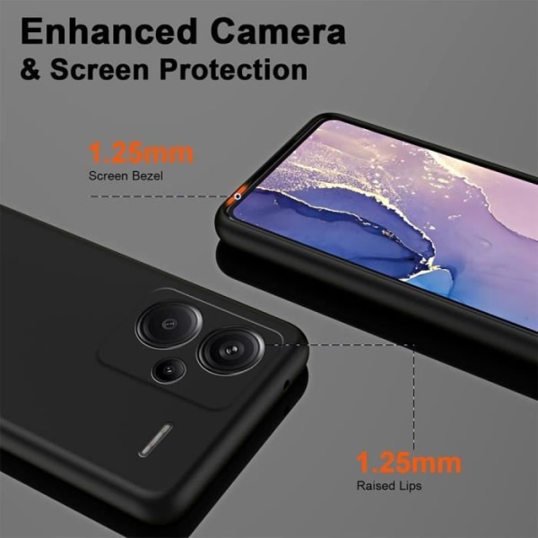 Etui til Xiaomi Redmi Note 13 Pro+ 5G - Note 13 Pro Plus 5G - Matsort beskyttelse Silikone stødsikker slim Svart