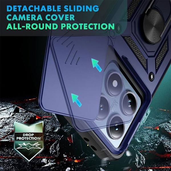 Coque + 2 Stötta Glas för Xiaomi 15, Stötbeständig Slitstark Protection Blå Marin marinblå