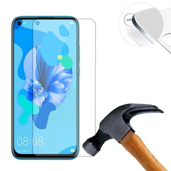 Lusee 2 x hærdet glas skærmbeskytter til Huawei nova 5i Pro 6,26 tommer Transparent 9H 2,5D