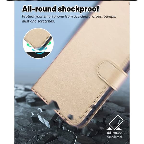 Skyddsskal - E.F.Connection - för Google Pixel 10 Pro XL - Stötdämpande Syntetläder Guld gyllene