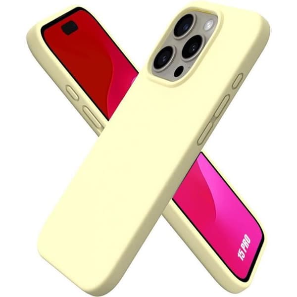 Fodral för iPhone 15 Pro - Gul - Matt - Stötabsorberande Skydd - Slim - Silikon Gul