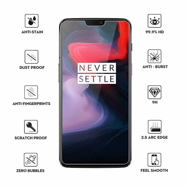 OnePlus 6 härdat glas, [3-pack] 9H härdat glas skärmskydd för OnePlus 6 (6.28)