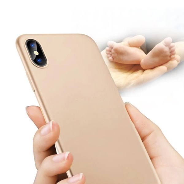 iPhone X Case Anti Shock TPU Silikone Gel Ultra Slim Guld Mat Finish