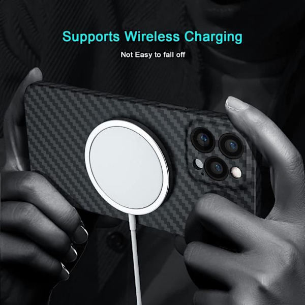 Beskyttelsescover til iPhone 14 Pro - E.F.CONNECTION - Sort Stødabsorberende Carbonfiber Svart