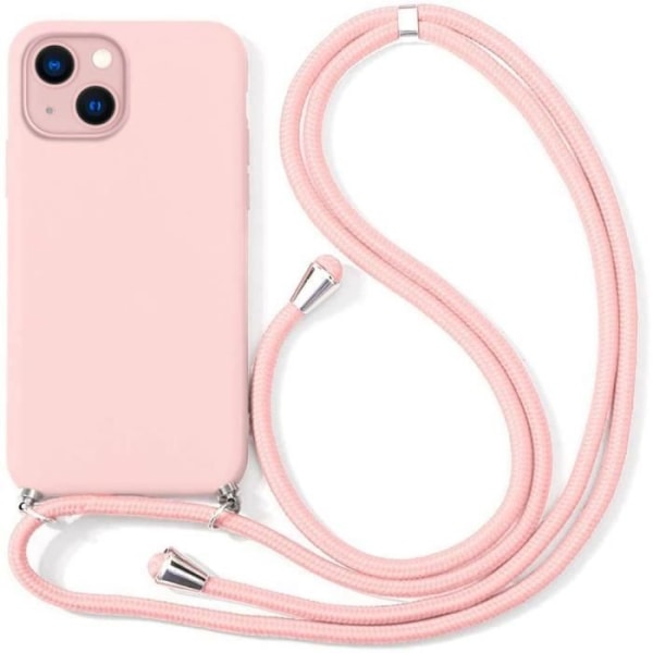 Mobiltelefonkedjefodral för iPhone 13 (6.1") Rosa enfärgad tunt skyddande mjukt silikon