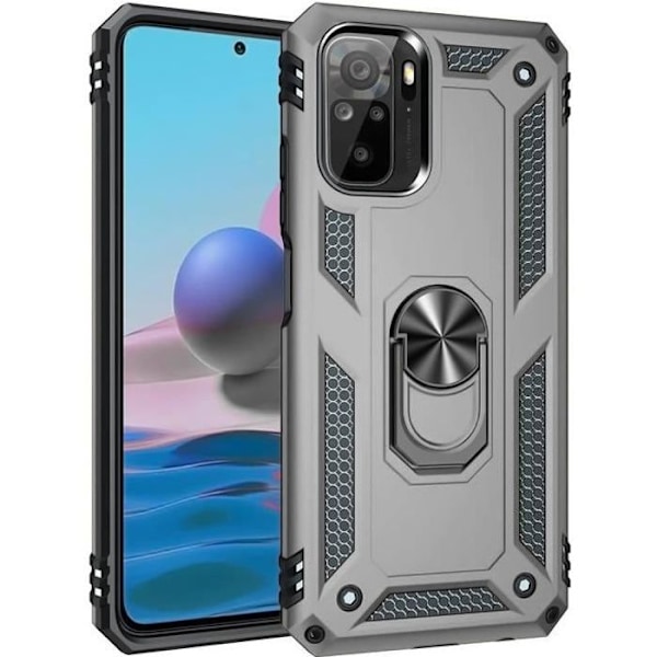 Skyddsskal - E.F.CONNECTION - Redmi Note 10 4G - Hårt - Mjuk silikon - Silverfärgad Silver